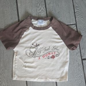 Shania Twain “I Feel Like a Woman” Graphic Baby‎ Tee – Size Small T50
